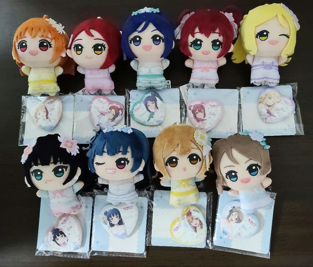 モーリーファンタジー限定 ラブライブ！サンシャイン ハート型缶バッジ ちびぐるみ