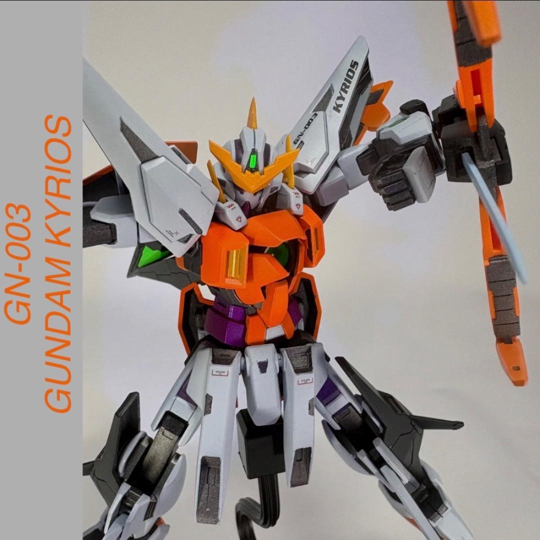 【全塗装完成品】HG 1/144 メタルロボット魂風 ガンダムキュリオス背景付き