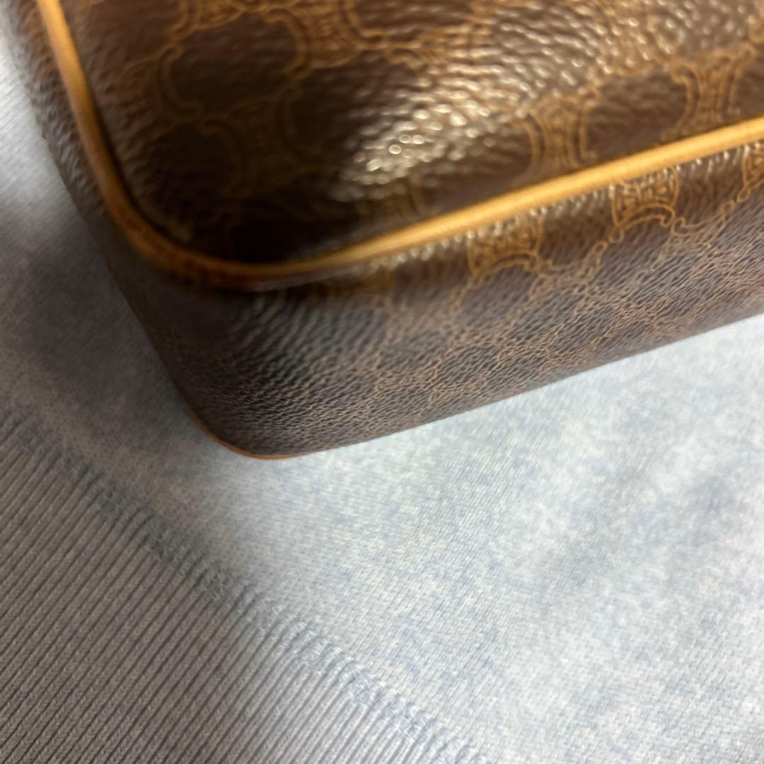 【大人気】セリーヌ　ショルダーバッグ　マカダム柄　サークル金具　PVC レザー