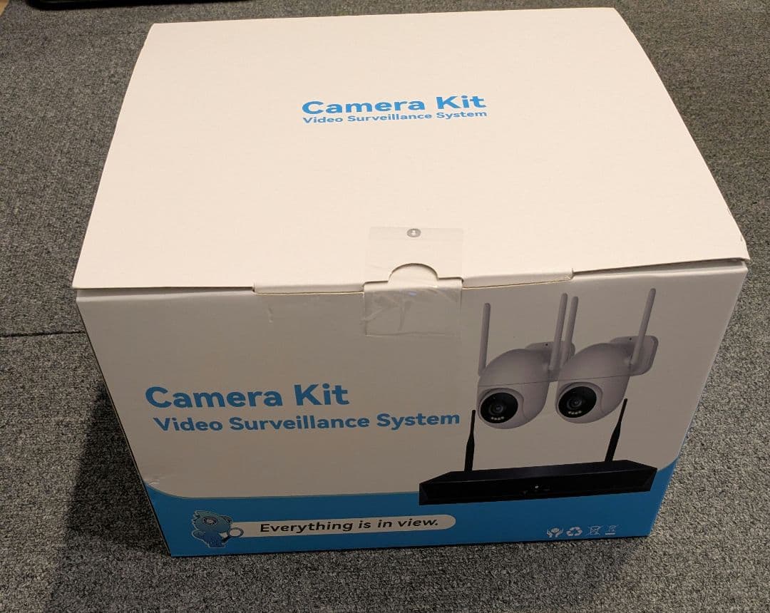 防犯カメラ 屋外 800万画素 液晶モニター付き 2台セット 360°全方位監視