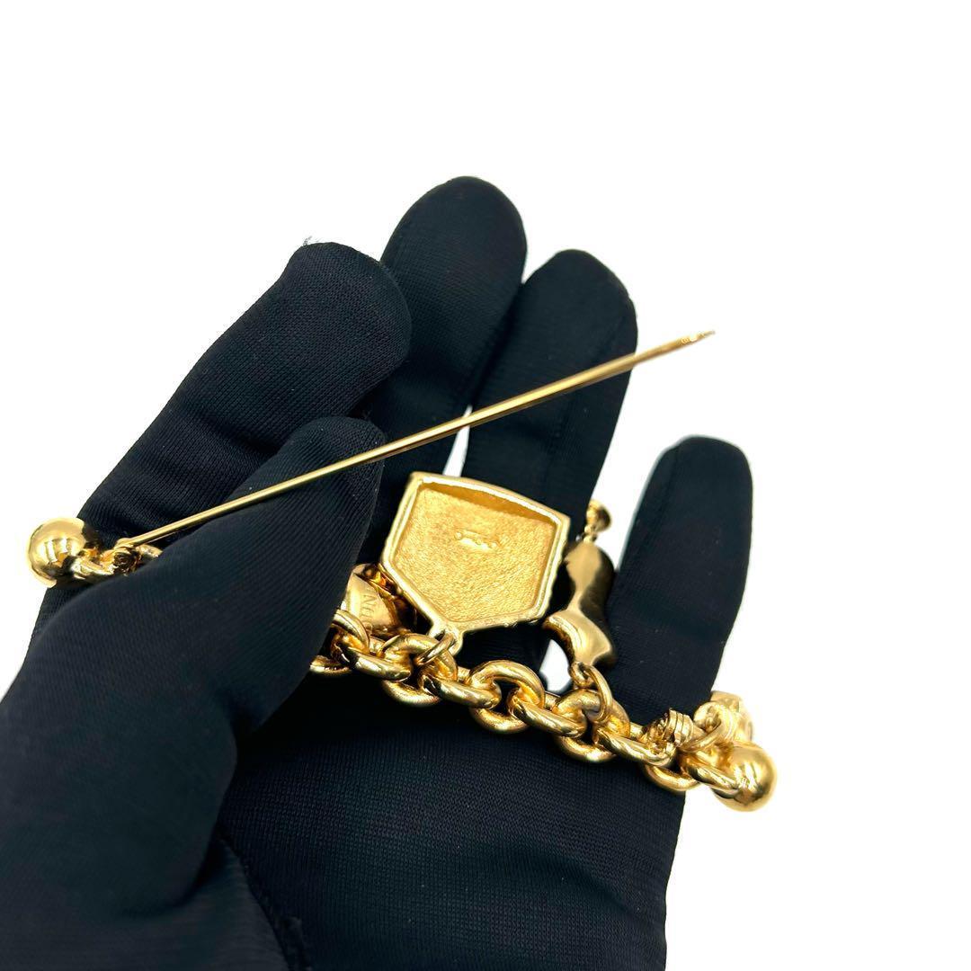 【美品】Christian Dior クリスチャンディオール　ブローチ　ゴールド