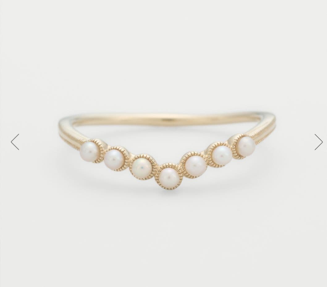 agete/アガット K10ゴールド パールリング 15号→17号へサイズ直し品