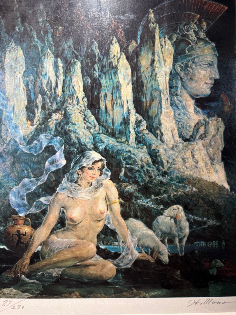 真野広　lithograph限定280 エススタンプ