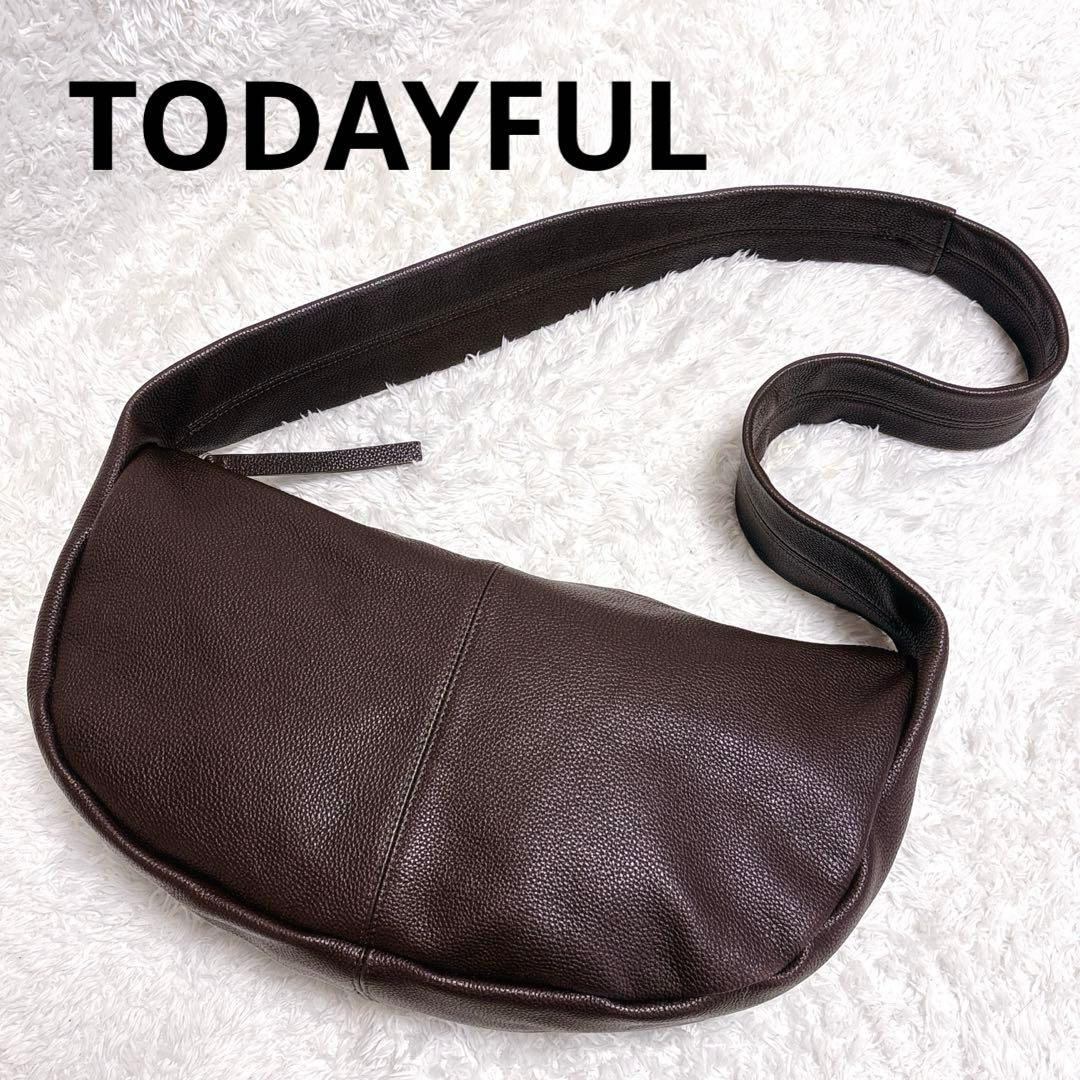 【未使用級】TODAYFUL レザー ショルダーバッグ ブラウン系