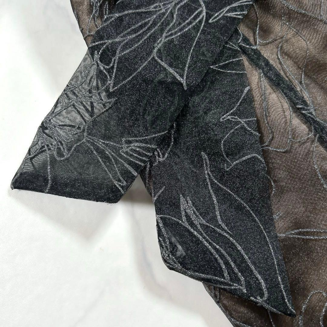 LILY BROWN　エンボスオーガンジーLilyグリッタードレス　ブラック　0