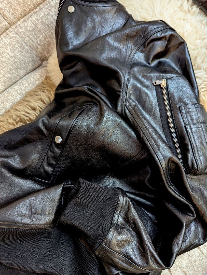 新品　2024F/W　リックオウエンス　クラシック　フライト　レザージャケット