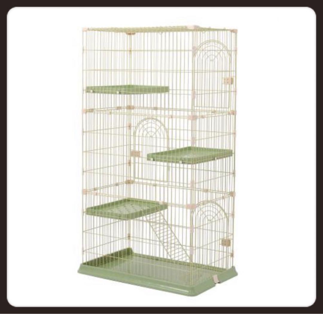 新品　キャットケージ　キャットゲージ　猫用品　ペットケージ　ケージ　グリーン
