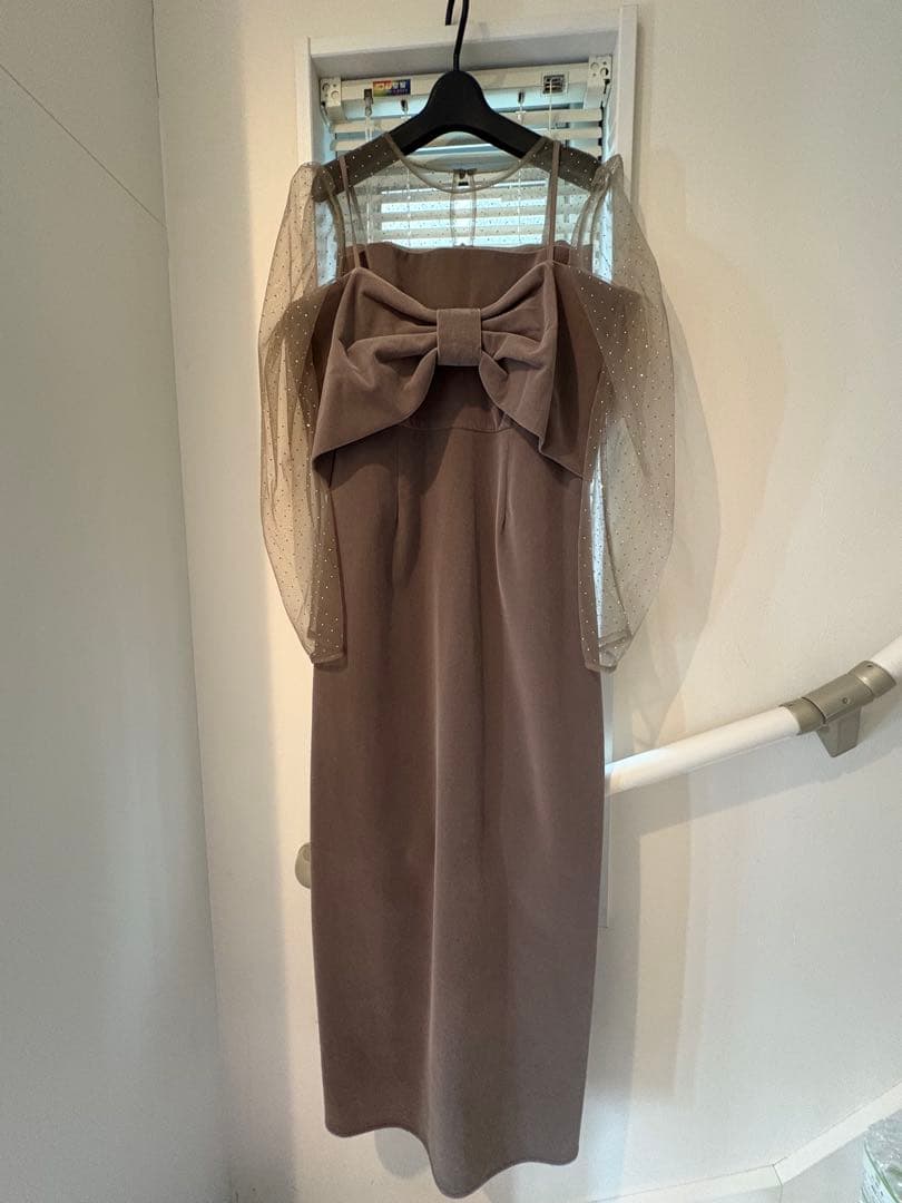 【LEJA】未使用タグ付き　2WAYリボンビスチェベロアIラインドレスワンピース