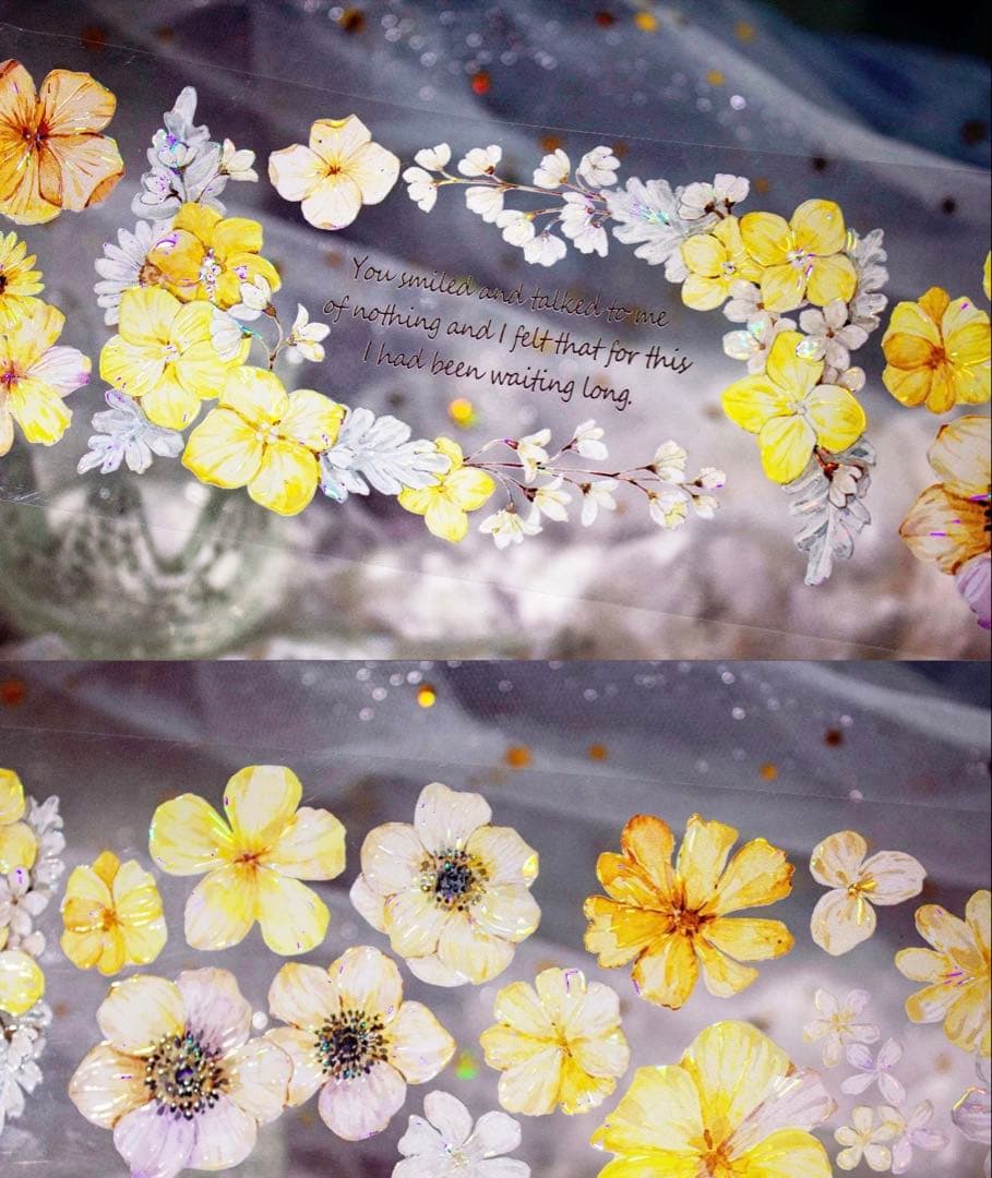 海外マスキングテープ巻売り 小花黄 フラワー 人物マスキングテープ