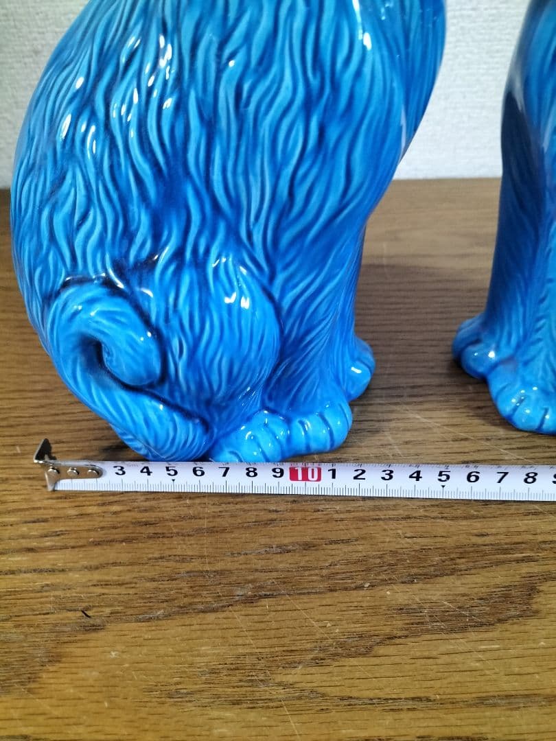 昭和レトロ　かわいいブルー 猫 ２体　最終値下げ