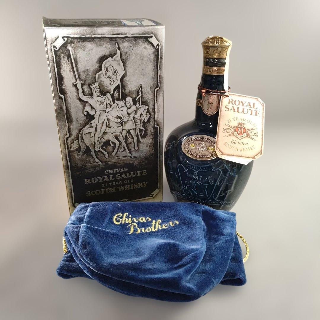 A1340-2/ロイヤルサルート21年/青陶器ボトル/スコッチウイスキー/