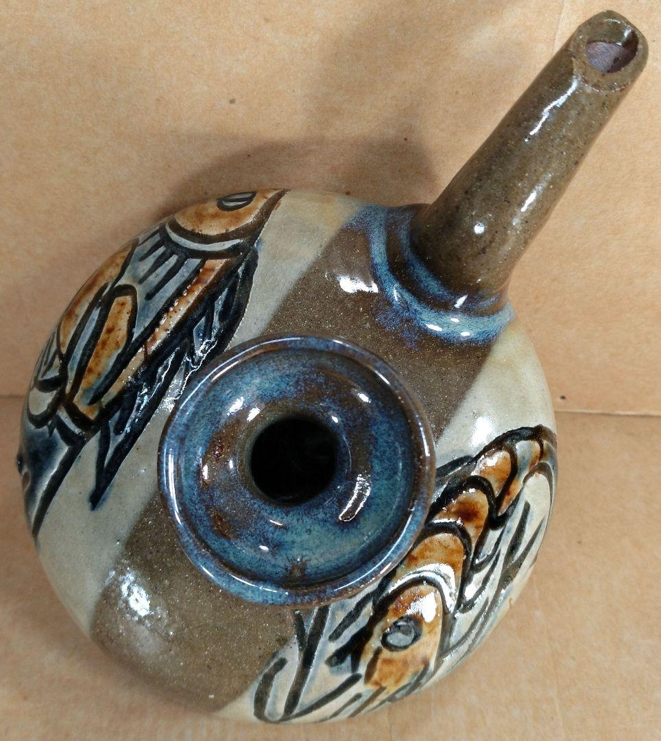 【本物保証】金城次郎 壷屋焼 カラカラ(笑魚エビ) 共箱 栞 人間国宝 美品