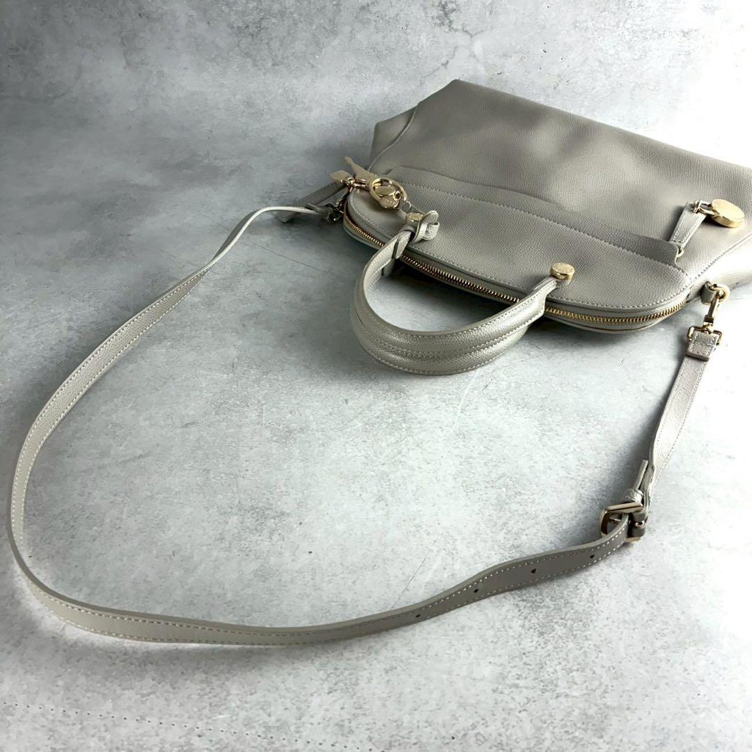 美品✨フルラ パイパー M ドーム 2way ハンド ショルダーバッグ レザー