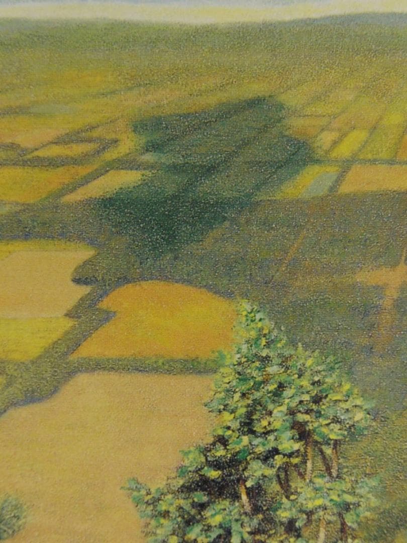 高橋新二、【十勝遠望】、希少な額装用画集より、新品額装付、状態良好