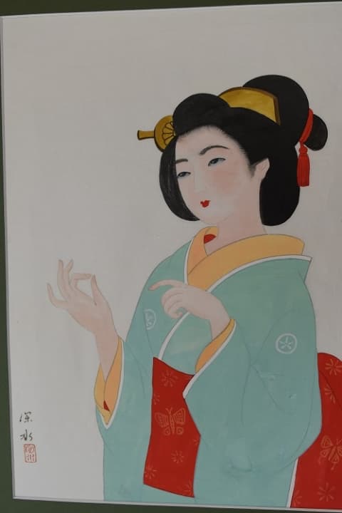 浮世絵美人画　伊東　深水　特選作