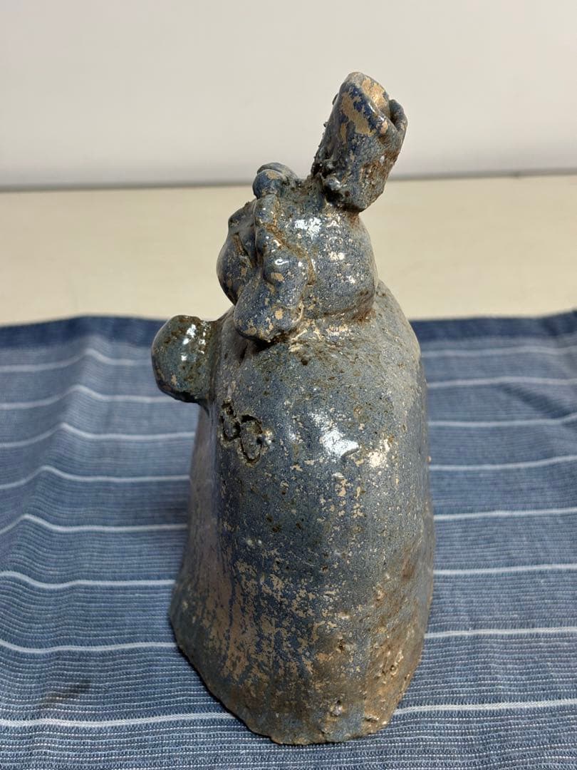 青灰色 陶器の人形 2点セット