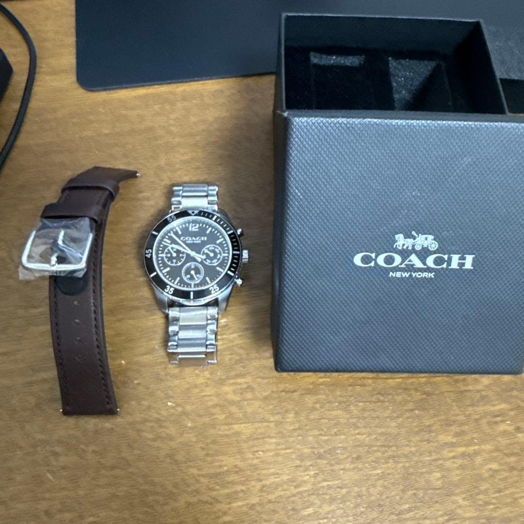 COACH クロノグラフ腕時計 シルバー/ブラック