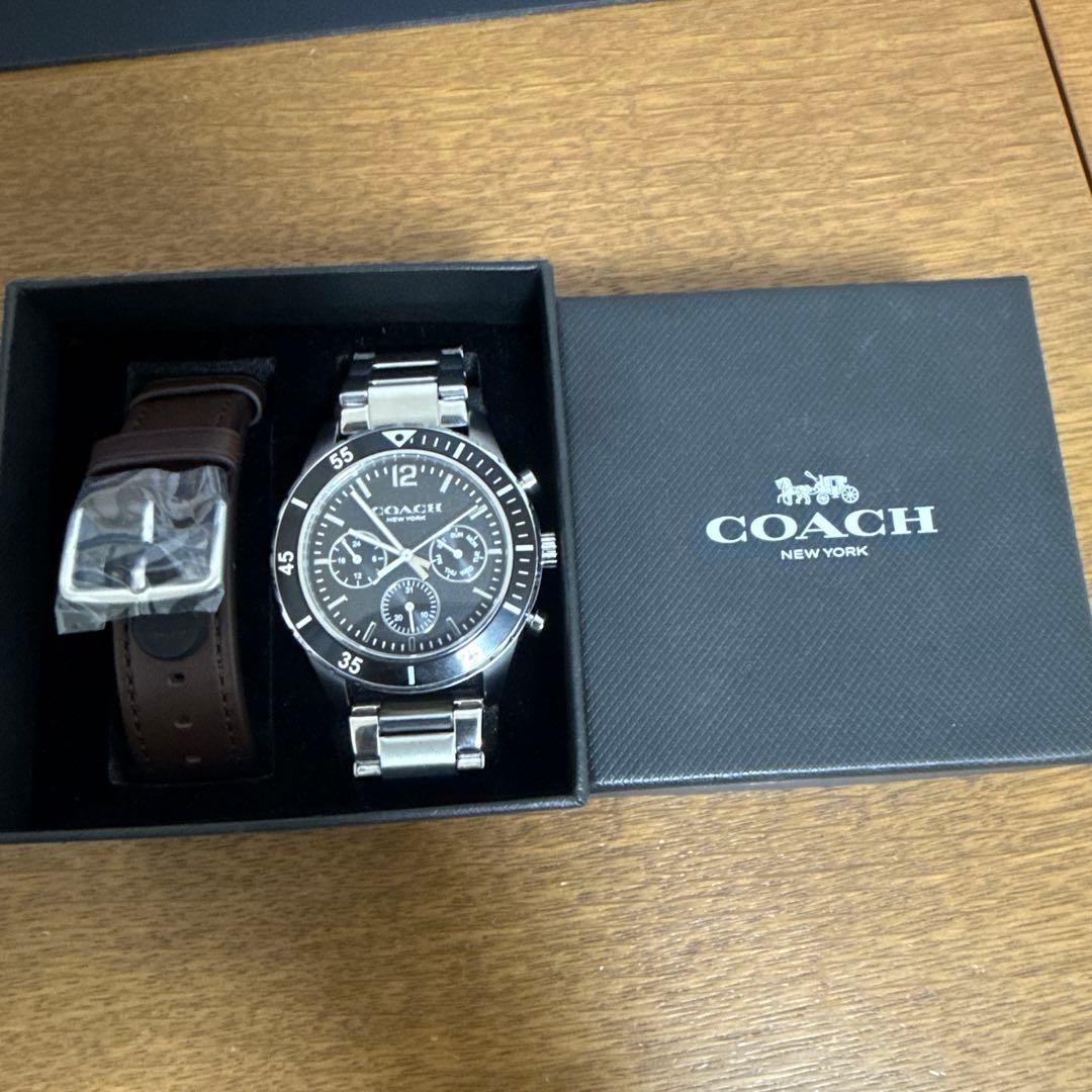 COACH クロノグラフ腕時計 シルバー/ブラック