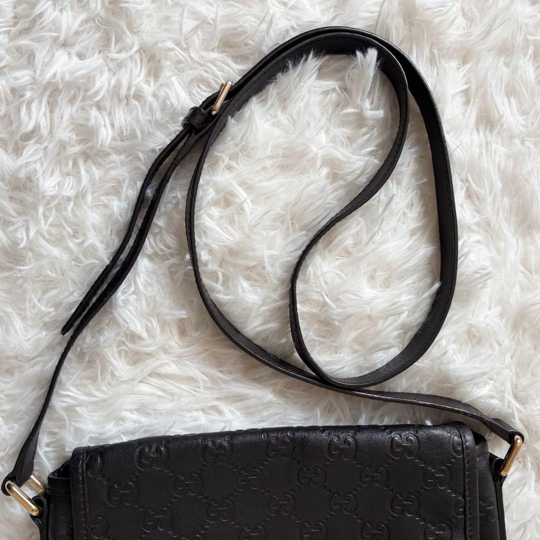 ✨美品✨グッチ ショルダーバッグ GG柄 レザー 裏地総柄 ブラウン