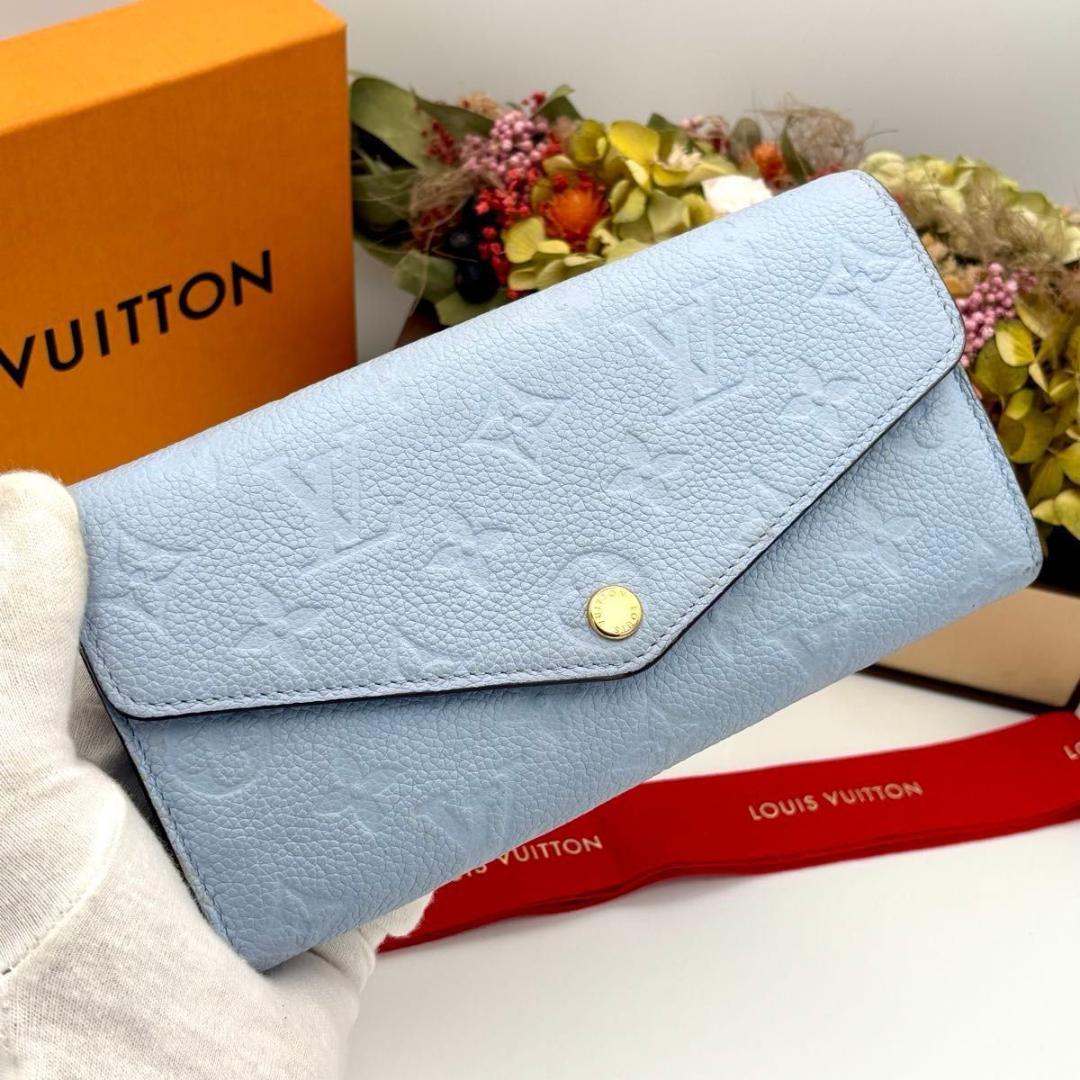 【日本限定】 ルイヴィトン アンプラント ポルトフォイユ サラ ブルー 長財布