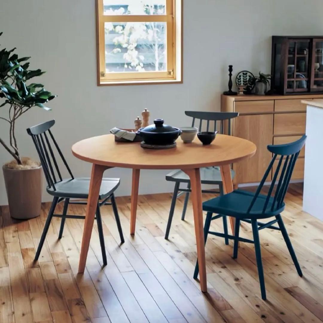 【最終値下げ24日まで】自然と視線が交わる 円形ダイニングテーブル