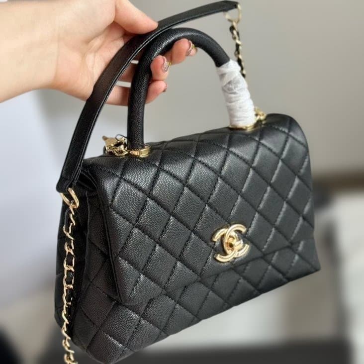 coco handle 金 ブラック ショルダーバッグ