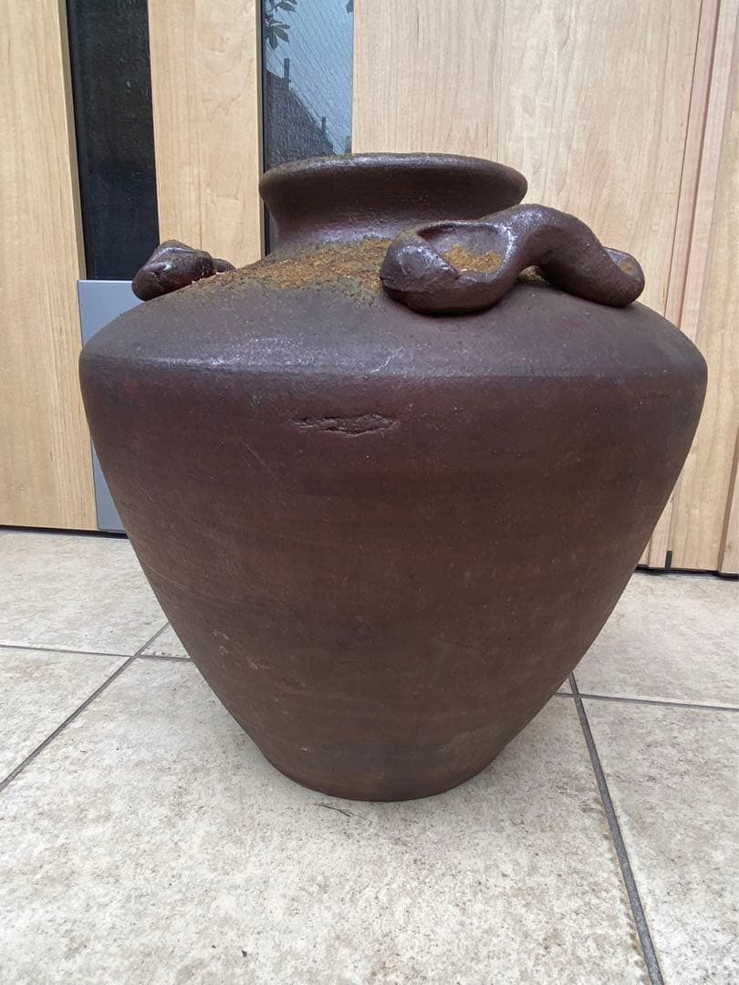 常滑燒備前焼三耳壺花瓶花器壺骨董