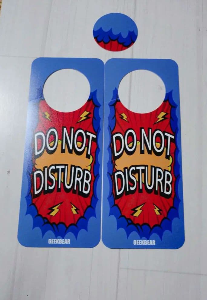 ドアハンガー 2枚 ドアノブプレート 裏表 リバーシブル ノックしてください