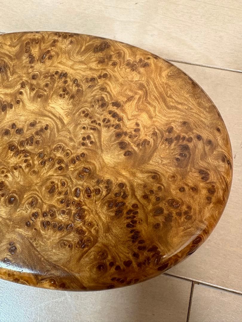 木製　菓子入れ　小物入れ　春楡瘤　欅　けやき　楡　白樺　瘤杢