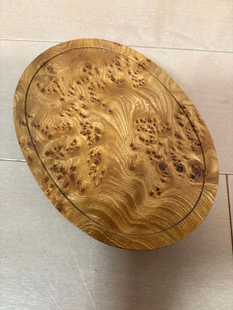 木製　菓子入れ　小物入れ　春楡瘤　欅　けやき　楡　白樺　瘤杢