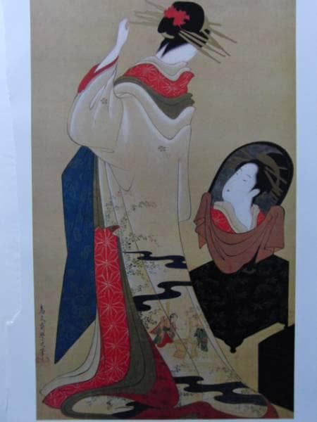 鳥文斎栄之、粧い美人図、超希少・大判画集画、新品高級額装付