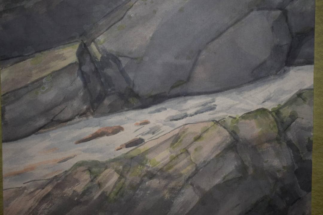 真作/池田興雲/渓流水鳥図/布袋屋掛軸HJ-304