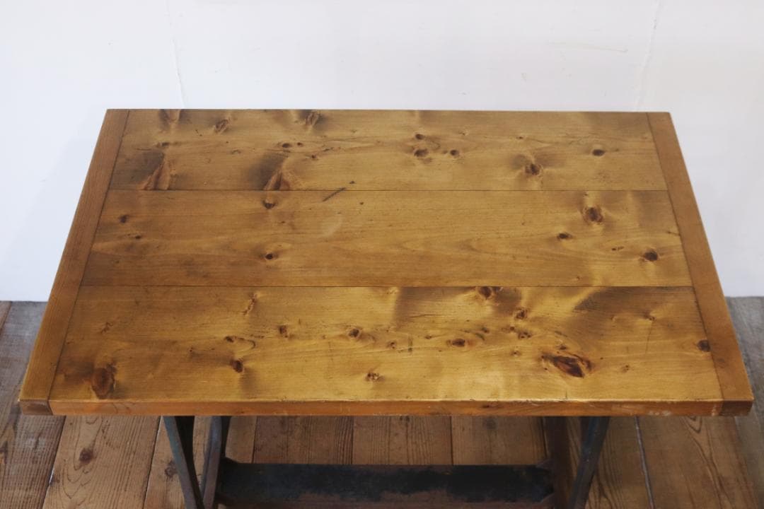 ヴィンテージ 作業台 テーブル 机 展示台 インダストリアル 天板 無垢材