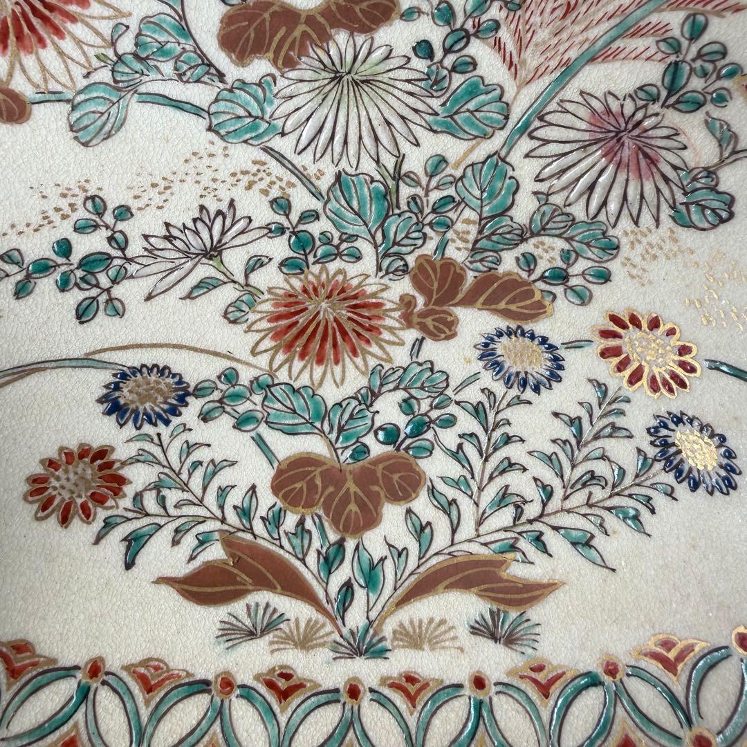 明治〜大正時代　菊花文様大茶碗　箱付　時代物　鉢　仁清写　旧家放出品