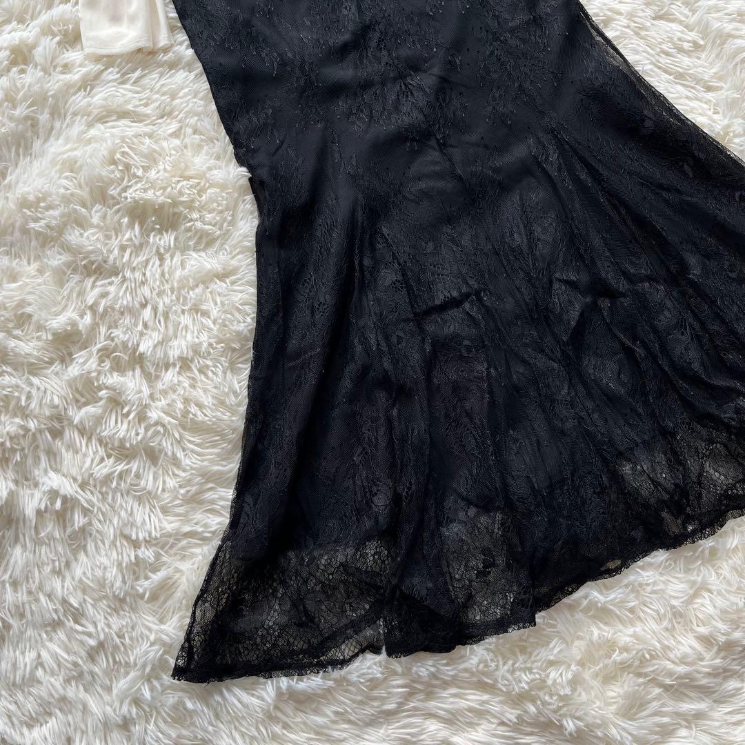 美品✨ルイルエブティック　ボリュームスリーブ×レースドレス マーメイド　S