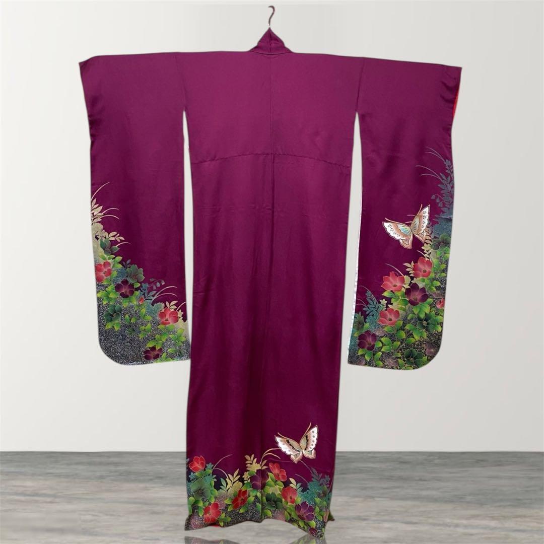 本日限定価格！振袖 フルセット ワインレッド 金彩加工 赤