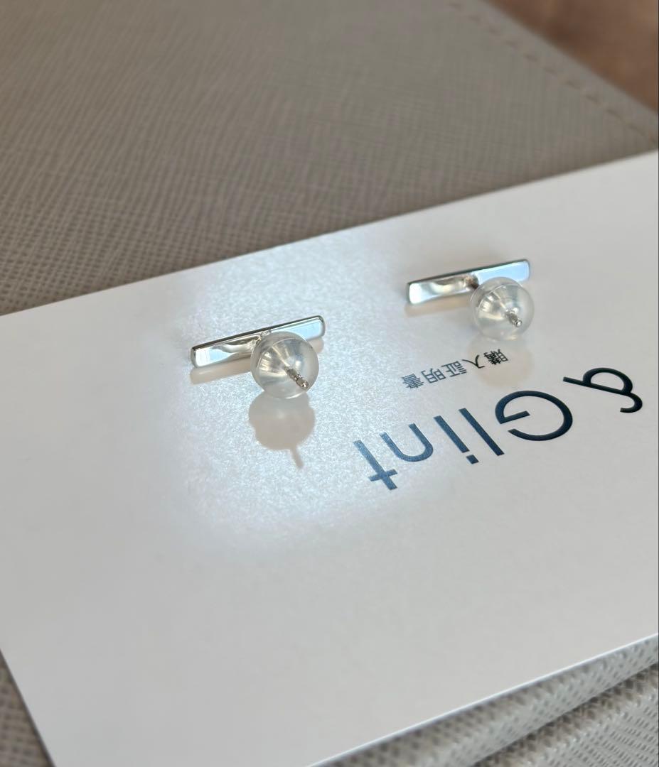 バー ピアス スタッドピアス ホワイトゴールド 18K 保証付き