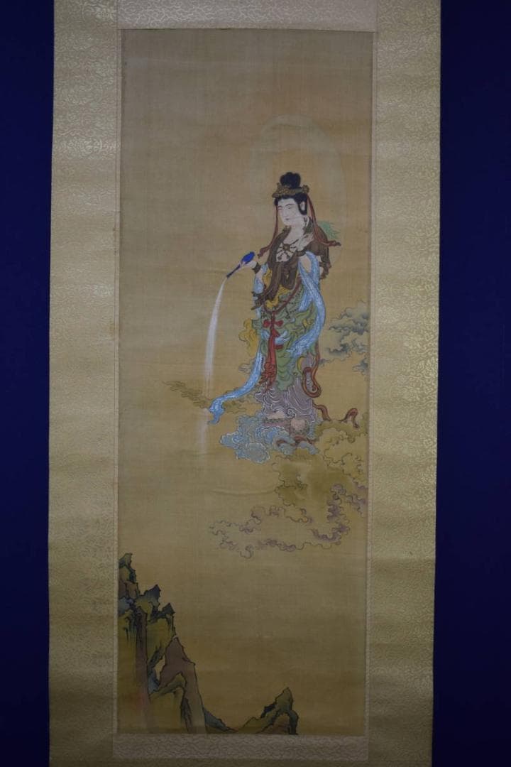 模写/橋本雅邦/観音図/金襴表装/布袋屋掛軸HF-795