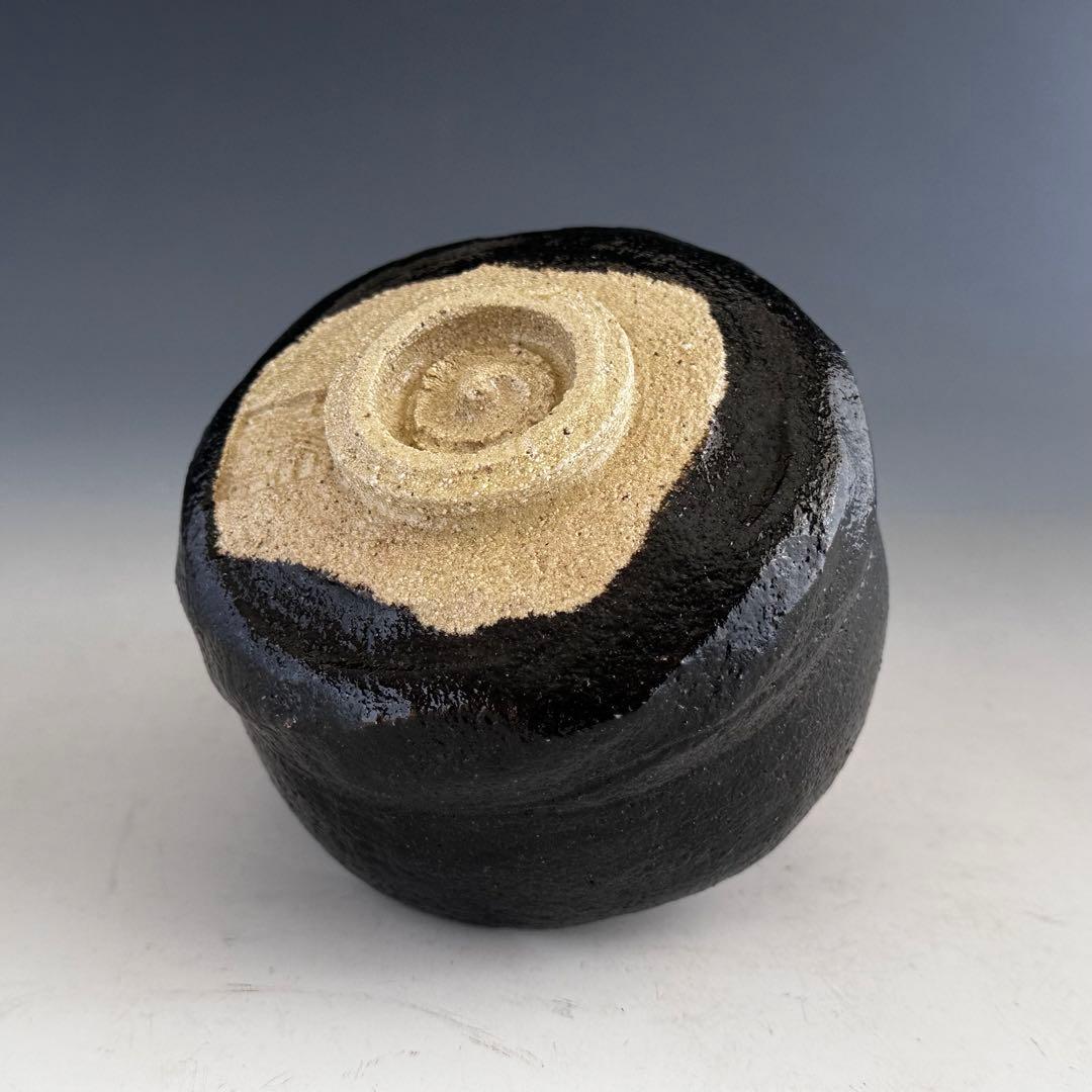 茶道具　黒楽　茶碗　二代　小川長楽　共箱　古希記念　楽焼　京都　濃茶　茶会　茶事