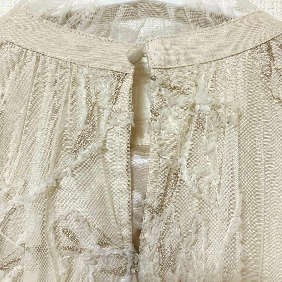 ドリードール　フェザーフラワーチュールドレス オケージョンドレス　エクリュ　M