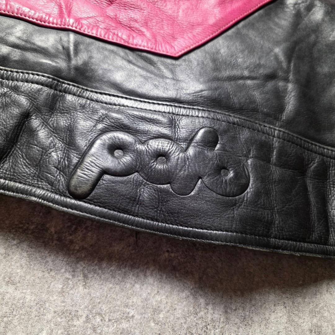 90sPoloSportsポロレザーレーシングジャケットライダースバイカーバイク