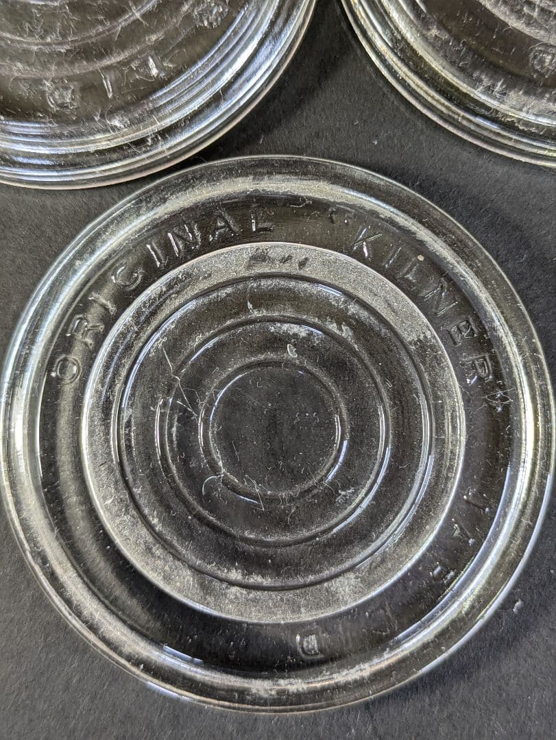 イギリス アンティーク キルナー KILNER ガラスジャー 大 3本セット