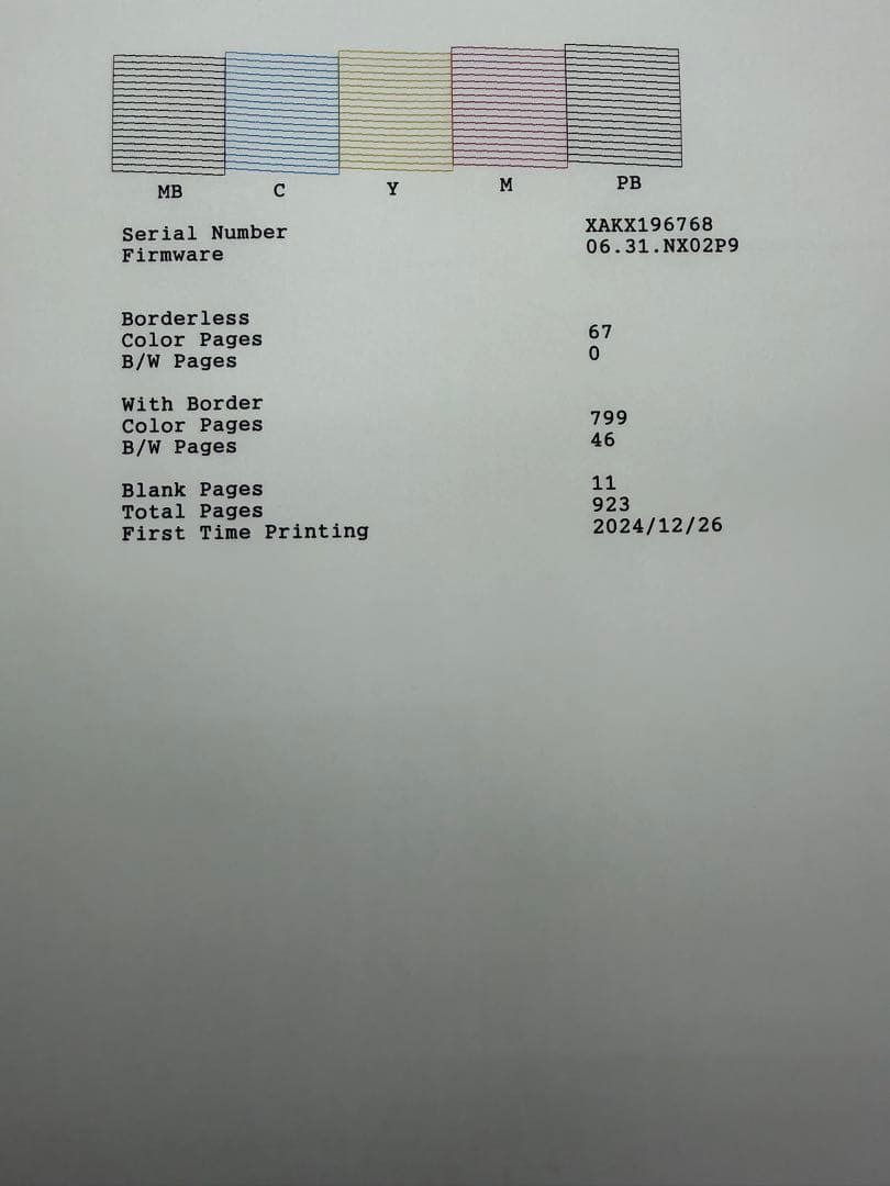 EPSON EW-M754TW インクジェットプリンター　印刷枚数約920枚