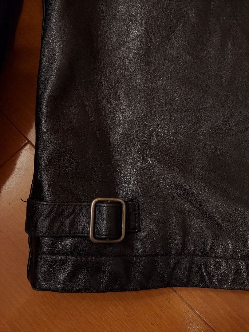 【美品】90s old GAP ブラック レザージャケット L 襟付き