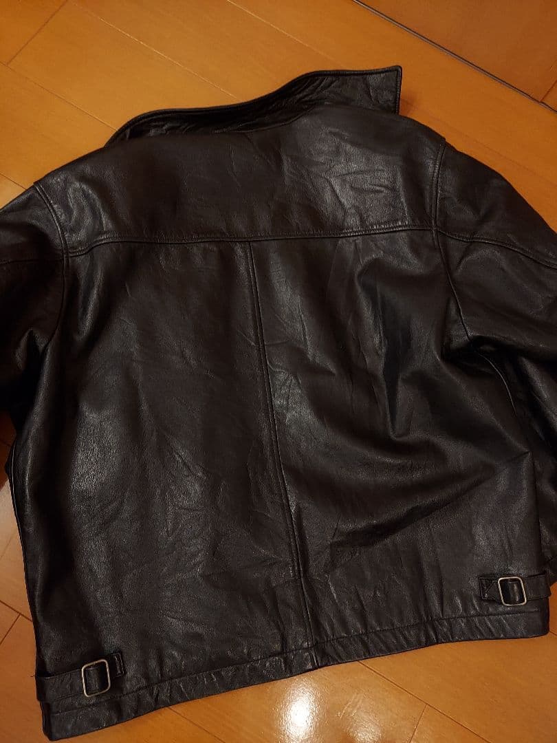 【美品】90s old GAP ブラック レザージャケット L 襟付き