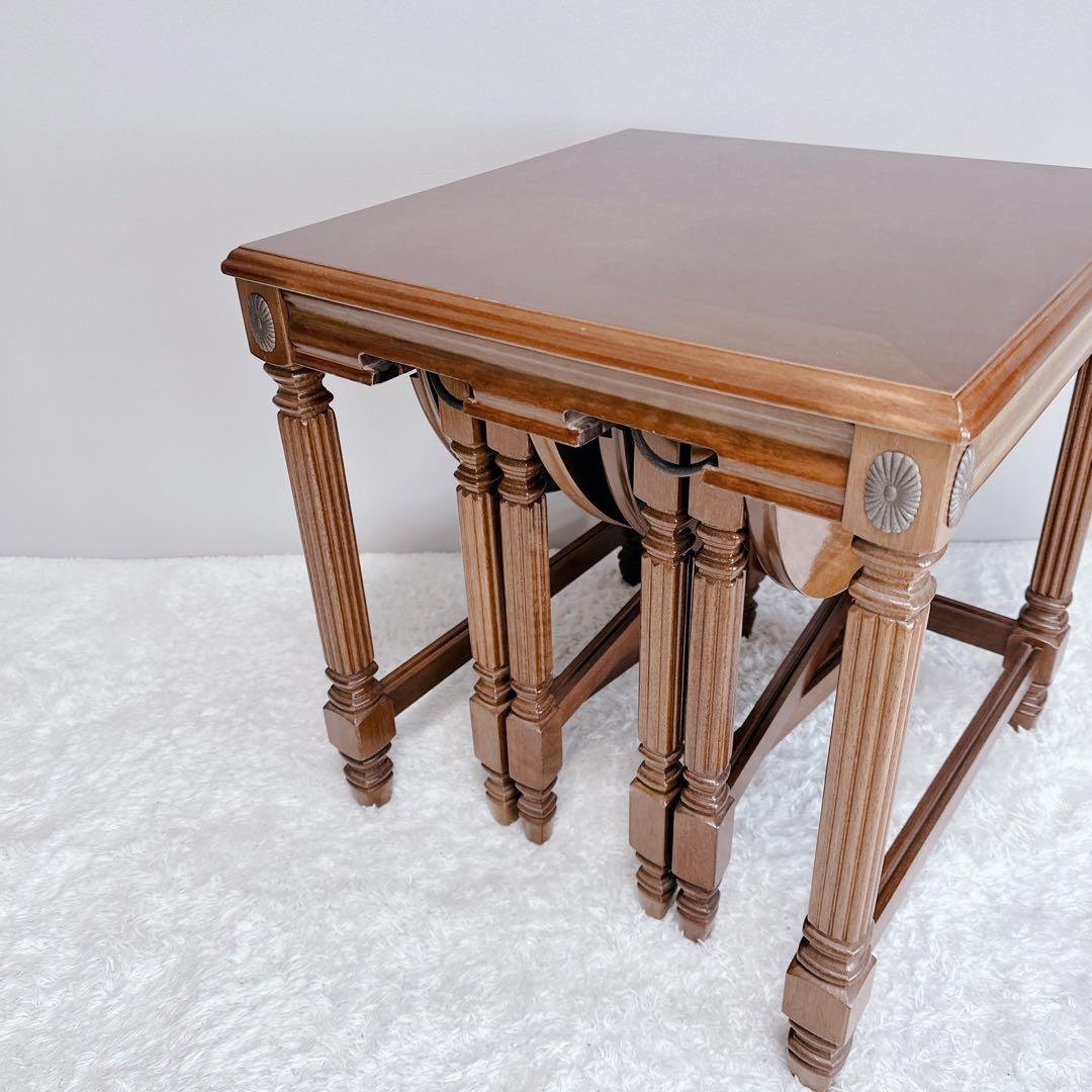 美品　アンティーク　ネストテーブル　3点セット　バタフライ式　レア　希少