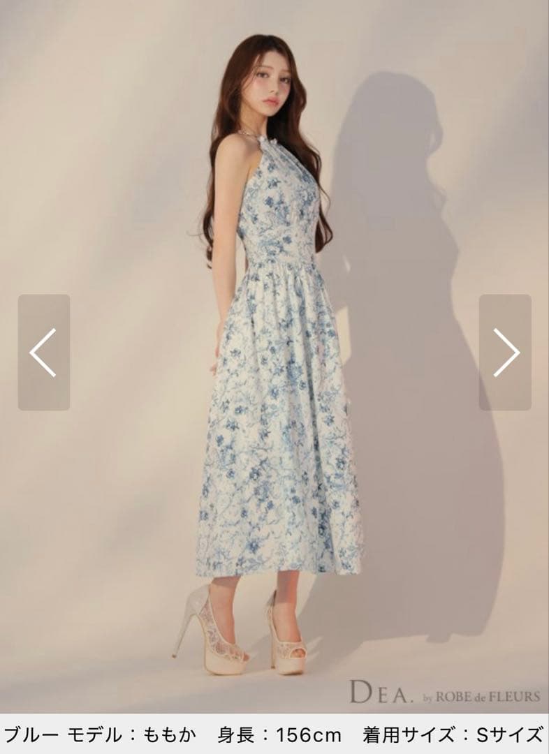 ローブドフルール DEA. 花柄 ホルターネック ドレス ワンピース M