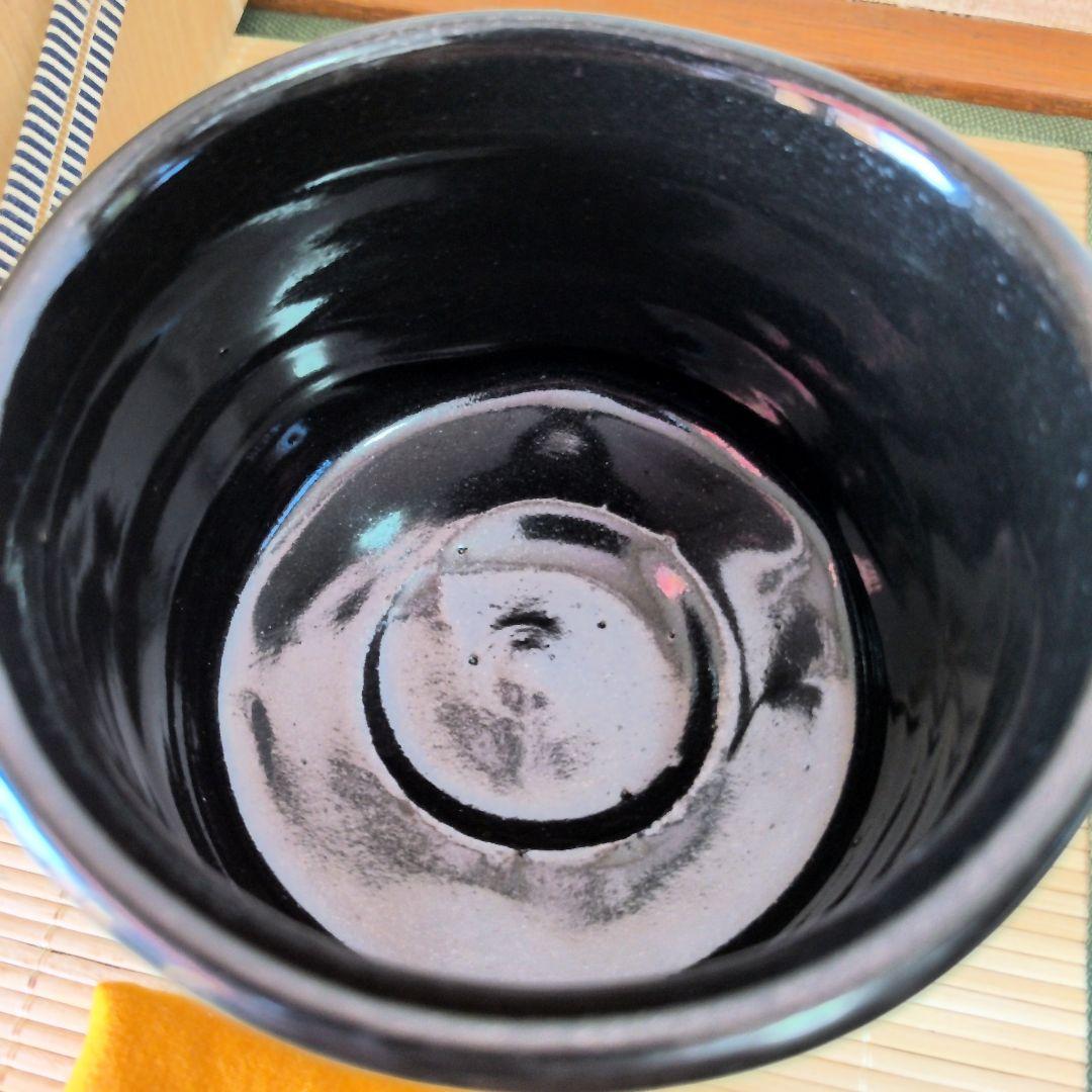 【極美品】加藤釥 造 背戸窯　黒茶碗　旅