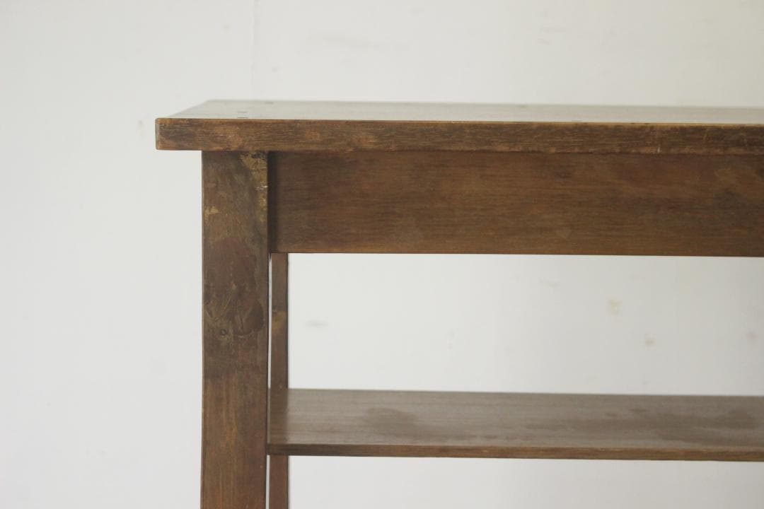 レトロ 作業台 花台 飾り台 展示台 机 ラワン材 ナチュラル ヴィンテージ