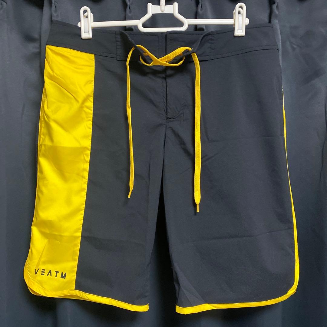VEATM サーフパンツ ブラック イエロー